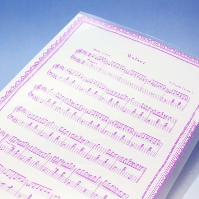 A4 クリアファイル 《ショパン》 3曲セット 120792 ◇ 音楽雑貨