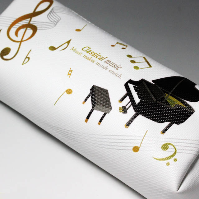 スクエア ペンポーチ グランドピアノ ト音記号 音楽雑貨 音楽グッズ