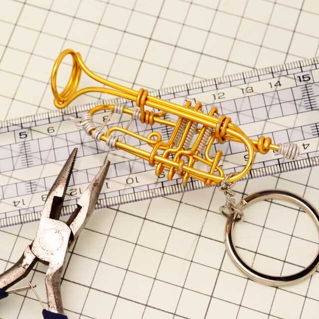 wire art ワイヤーアート ピストン トランペット Trumpet 音楽雑貨 音楽グッズ