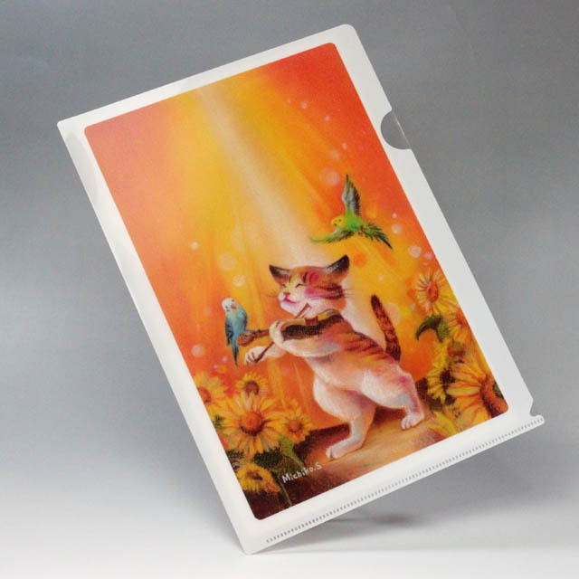 音楽雑貨 下島みちこ クリアファイル クリアフォルダ ひまわり