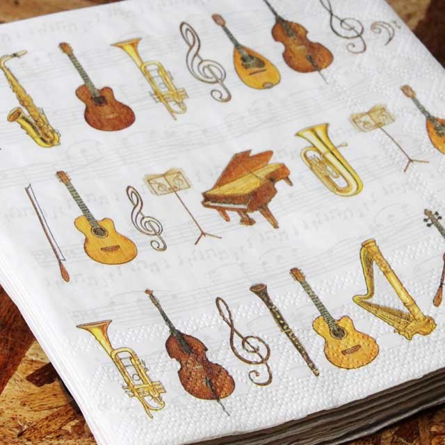 ペーパーナプキン 楽器 音部記号 音楽雑貨