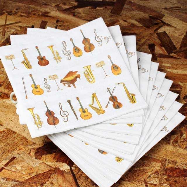 ペーパーナプキン 楽器 音部記号 音楽雑貨