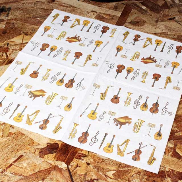 ペーパーナプキン 楽器 音部記号 音楽雑貨