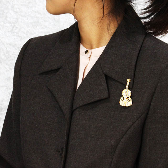 グランデスピッラ ブローチ ヴァイオリン 音楽雑貨 音楽アクセサリー