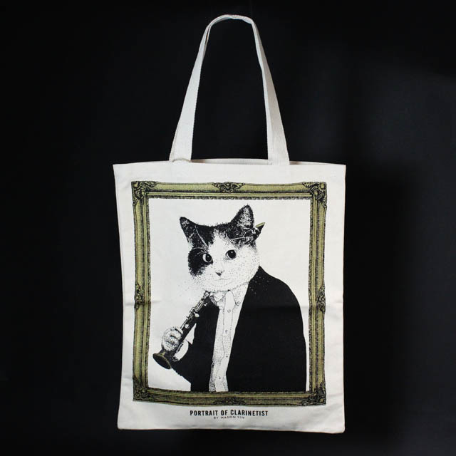クラリネット 厚手コットンキャンバス トート 音楽雑貨