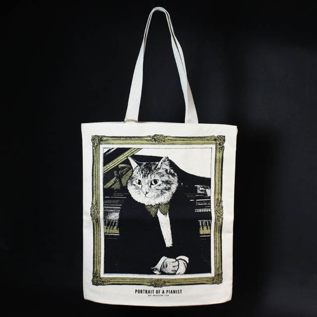 ピアノ 厚手コットンキャンバス トート 音楽雑貨