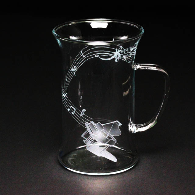 耐熱ガラス マグカップ グランドピアノ 音楽雑貨 音楽ギフト