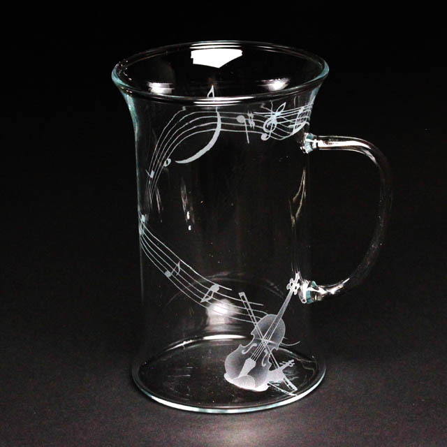 耐熱ガラス マグカップ 弦楽器 ヴァイオリン 音楽雑貨 音楽ギフト