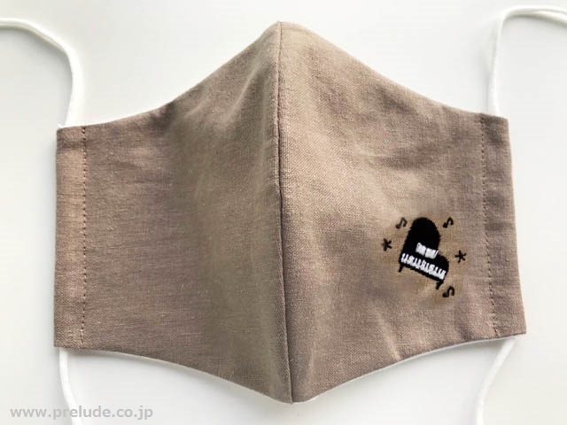 音楽刺繍マスク グランドピアノ 音楽雑貨 音楽グッズ