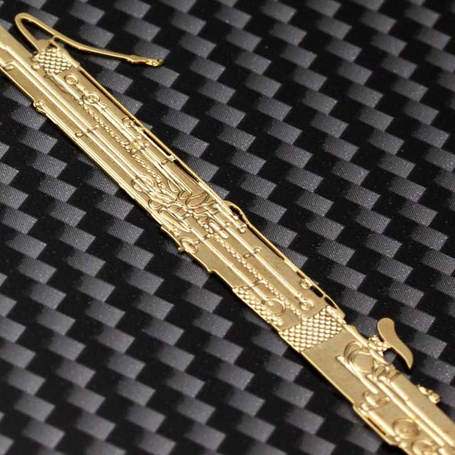 純金メッキ栞 しおり ファゴット バスーン Fagott Bassoon 音楽雑貨 音楽ギフト音楽グッズ 記念品