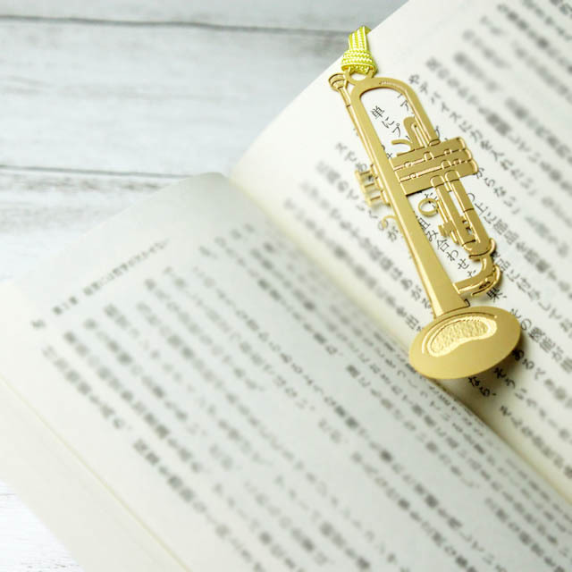 ゆりかん様オーダー専用ページ 純金メッキ栞 《トランペット》 712872 音楽雑貨・アクセサリー