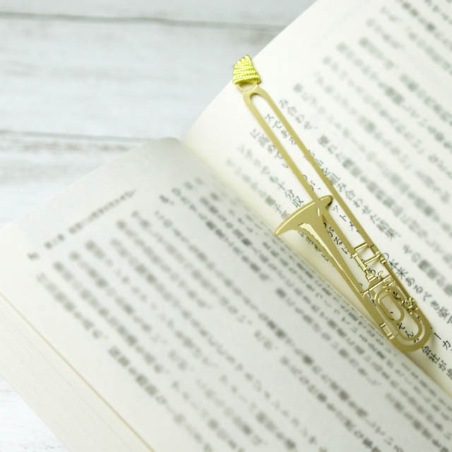 純金メッキ栞 《トロンボーン》 712889 音楽雑貨・アクセサリー専門店