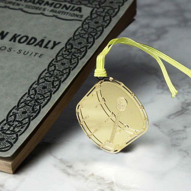 バスドラム BassDrum きんのしおり 純金メッキ栞 音楽雑貨 音楽グッズ