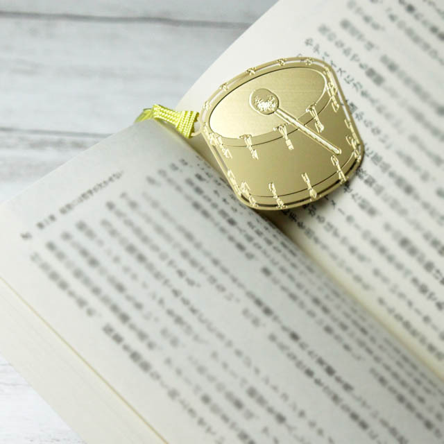 バスドラム BassDrum きんのしおり 純金メッキ栞 音楽雑貨 音楽グッズ