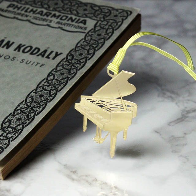 グランドピアノ Grand piano きんのしおり 純金メッキ栞 音楽雑貨 音楽グッズ