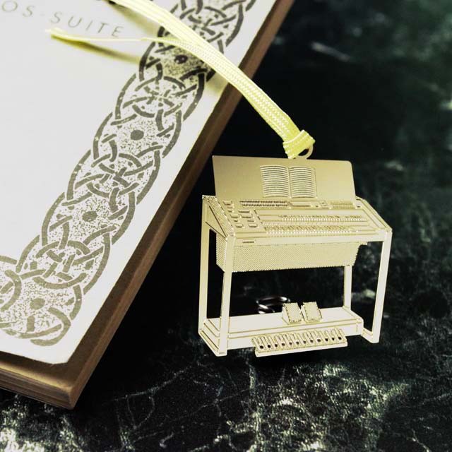 電子オルガン Organ きんのしおり 純金メッキ栞 音楽雑貨 音楽グッズ