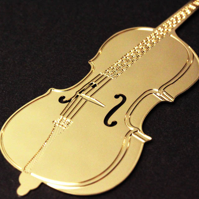 純金メッキ栞 チェロ 3539 音楽雑貨 アクセサリー専門店 プレリュード