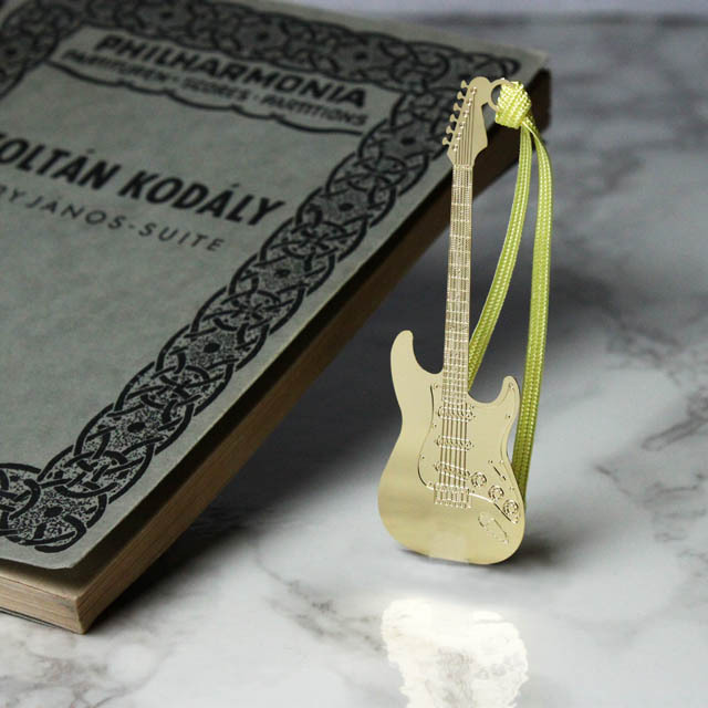 栞 純金メッキ栞 《エレキギター》 833423 音楽雑貨・アクセサリー