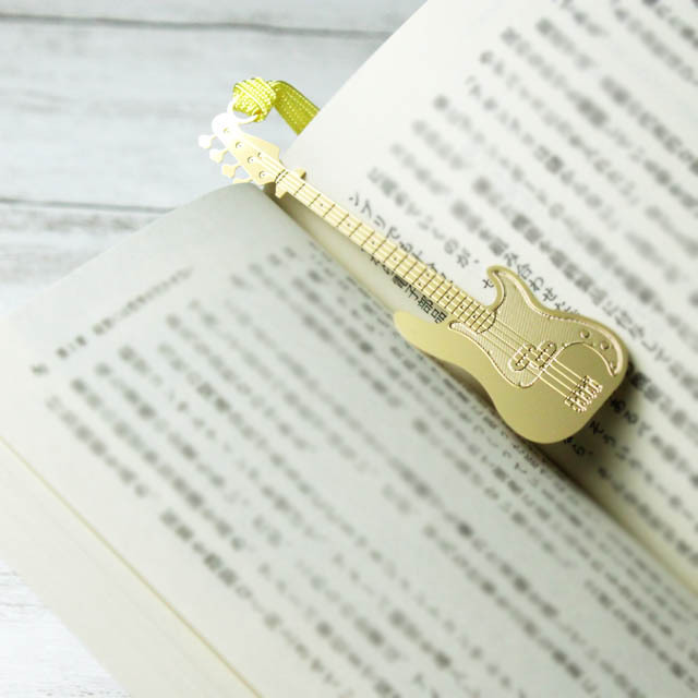 エレキベース Electric Bass きんのしおり 純金メッキ栞 音楽雑貨 音楽グッズ