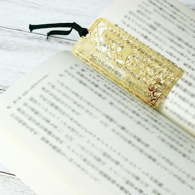 フルートを奏でる少女 Flute きんのしおり 純金メッキ栞 音楽雑貨 音楽グッズ