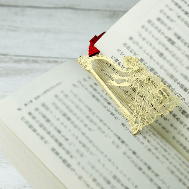 ハープを奏でる少女 harp きんのしおり 純金メッキ栞 音楽雑貨 音楽グッズ