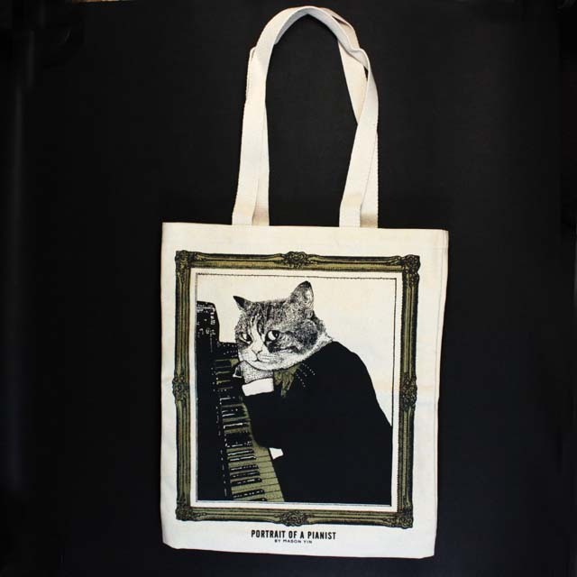 アップライトピアノ 厚手コットンキャンバス トート 音楽雑貨
