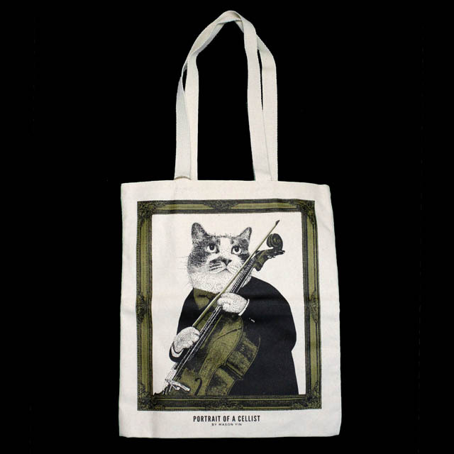 チェロ 厚手コットンキャンバス トート 音楽雑貨
