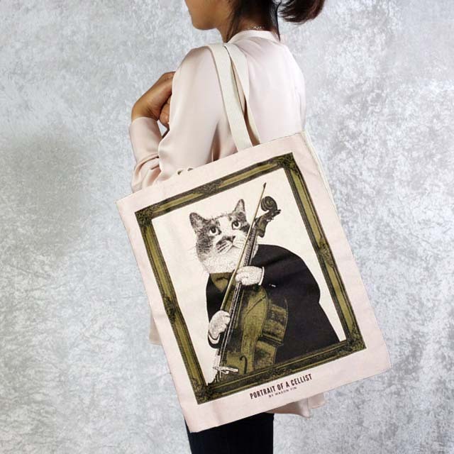 チェロ 厚手キャンバス トート 音楽雑貨