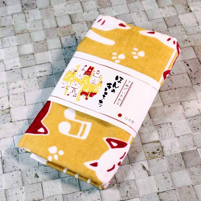 てぬぐいタオル 音符 ねこ 音楽雑貨 音楽グッズ