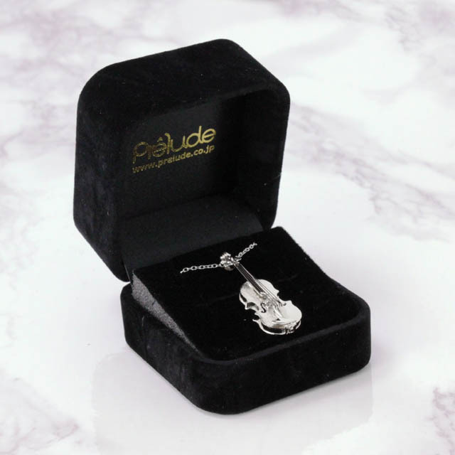 SV925 シルバー ペンダント 《ヴァイオリン》 Rhメッキ仕上 ☆ 音楽