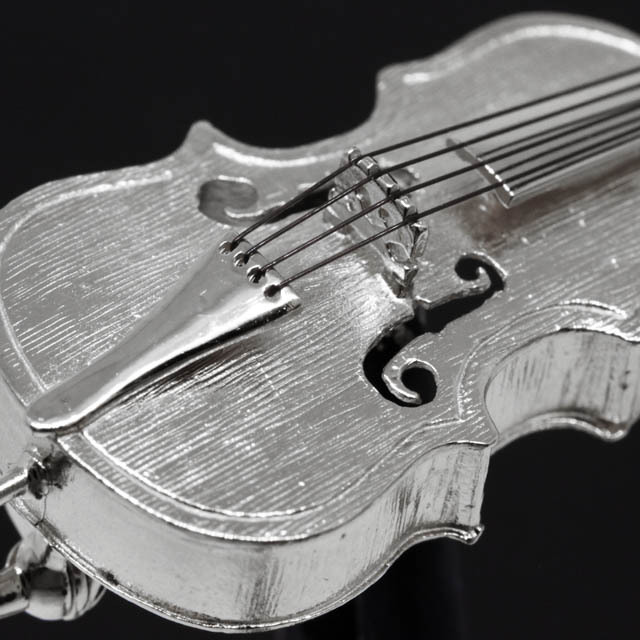 SV925 シルバー ブローチ 《チェロ》 Rhメッキ仕上 音楽雑貨