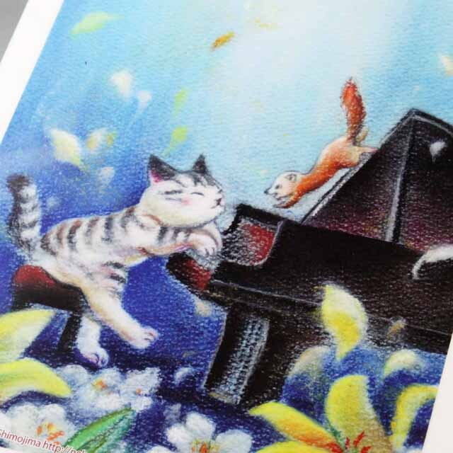 音楽雑貨 下島みちこ クリアファイル クリアフォルダ ピアノ