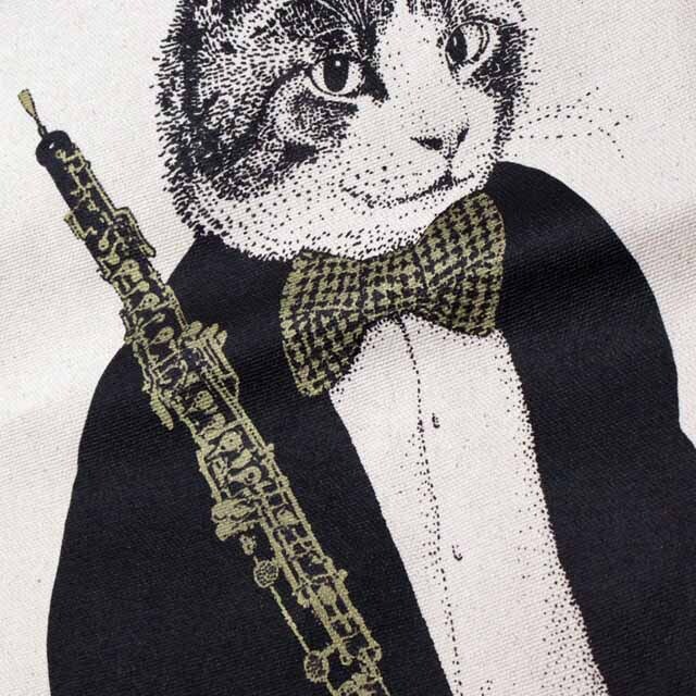 オーボエ oboe 厚手コットンキャンバス トート 音楽雑貨
