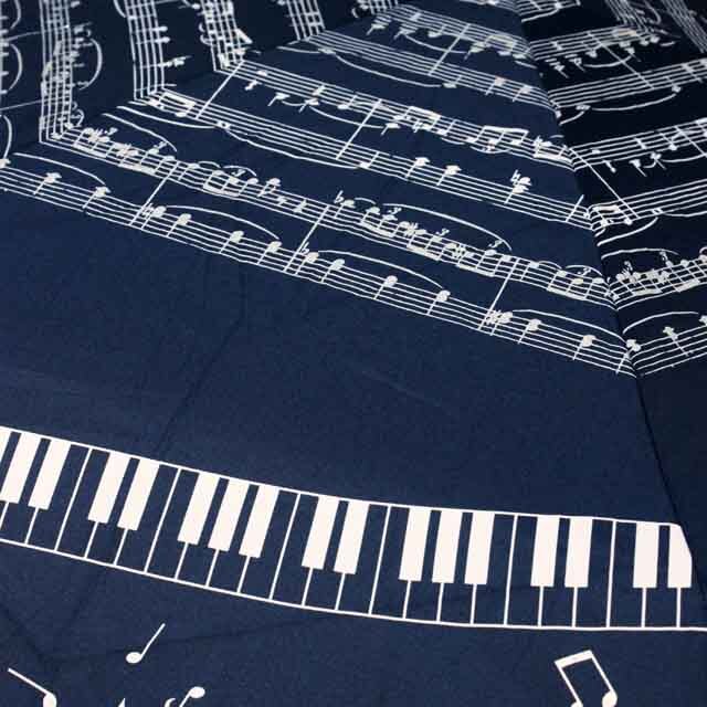軽量傘 折畳み傘 楽譜 ピアノ鍵盤 音楽雑貨