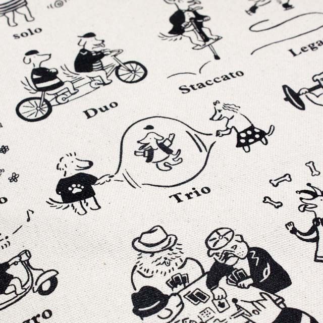 コットンキャンバス・トート 《31匹わんちゃん音楽用語図説》 音楽