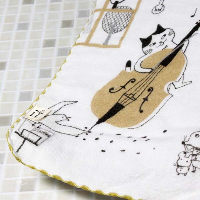 セロ弾きのゴーシュ チェロ ShinziKatoh タオルハンカチ 音楽雑貨 音楽小物