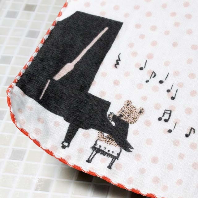 メヌエット ピアノ ShinziKatoh タオルハンカチ 音楽雑貨 音楽小物
