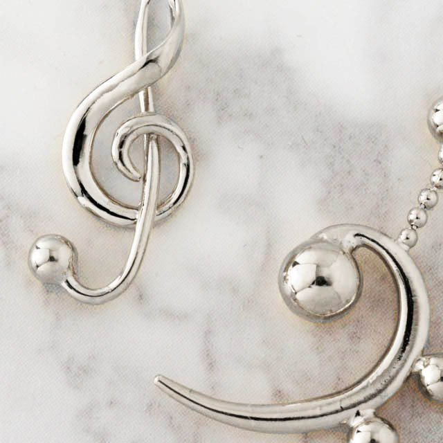 SV925 シルバーピアス ト音記号 ヘ音記号 音楽雑貨