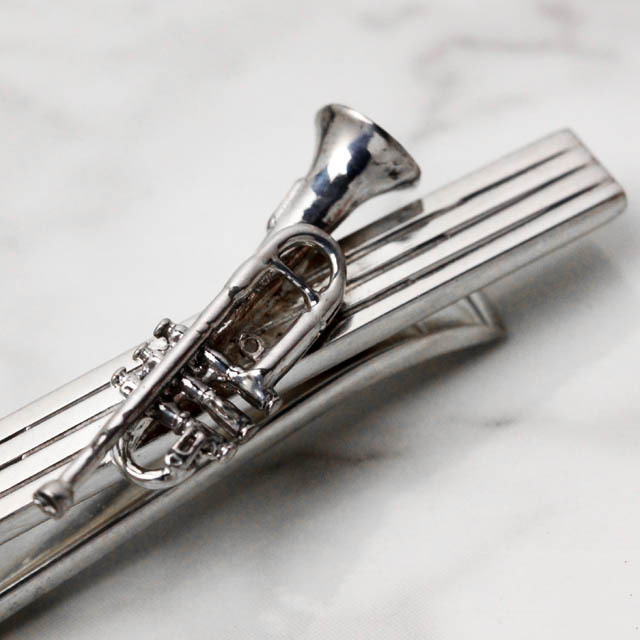 Silver シルバー タイバー タイピン トランペット Trumpet 音楽雑貨