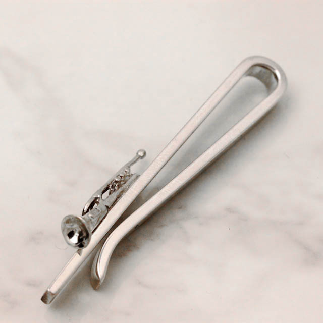 Silver シルバー タイバー タイピン トランペット Trumpet 音楽雑貨