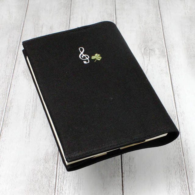 音部刺繍 ブックカバー ト音記号 音楽雑貨