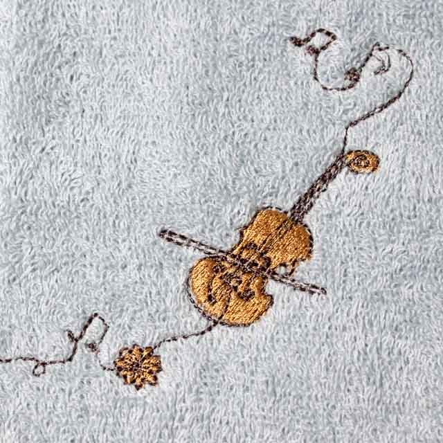 スケッチ刺繍 タオルハンカチ 《 ヴァイオリン 》 132504 音楽雑貨