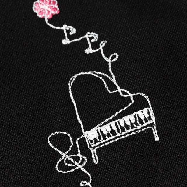 グランドピアノ マルチポーチ スケッチ刺繍 音楽雑貨