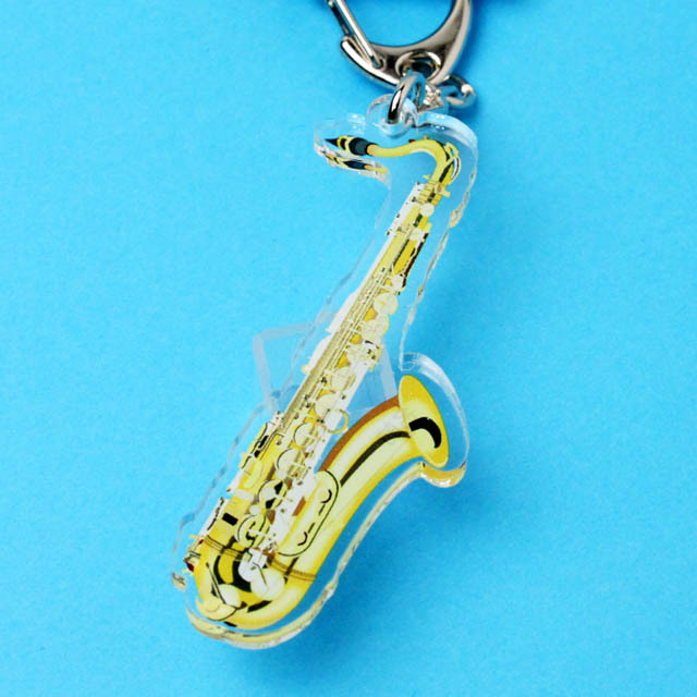 テナーサックス Tenor Saxophone ネームタグ キーホルダー 音楽雑貨 音楽グッズ