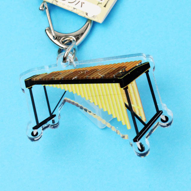 マリンバ Marimba ネームタグ キーホルダー 音楽雑貨 音楽グッズ