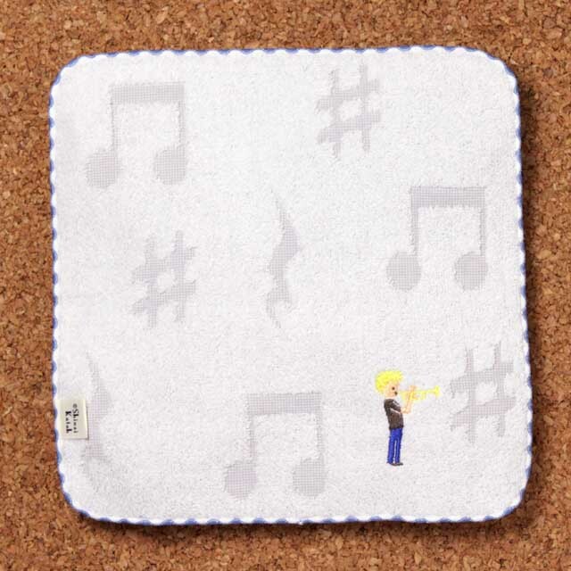 トランペット Trumpet ４分休符 シャープ タオルハンカチ チックトーン 音楽雑貨 音楽グッズ