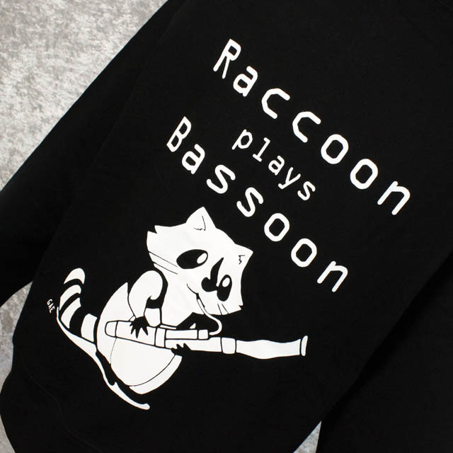 Raccoon plays Bassoon ファゴット バスーン パーカー 音楽雑貨 音楽グッズ