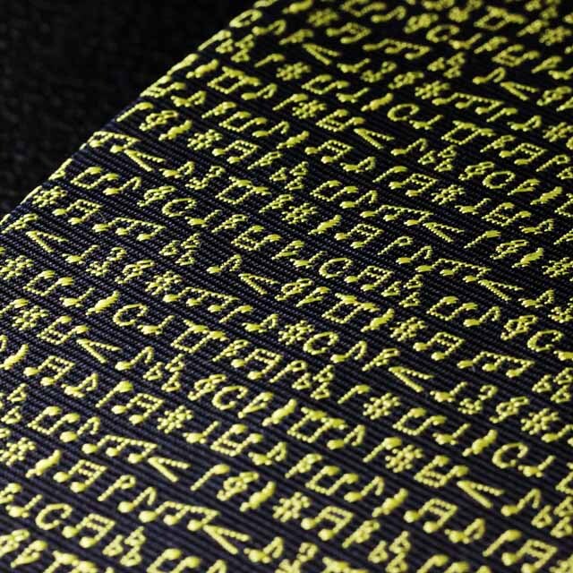 西陣織 音楽ネクタイ 古代文字 音楽記号 音楽雑貨 音楽グッズ