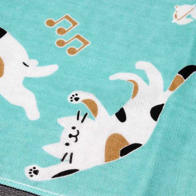 てぬぐいタオル ゆるねこ音符 音楽雑貨 音楽グッズ