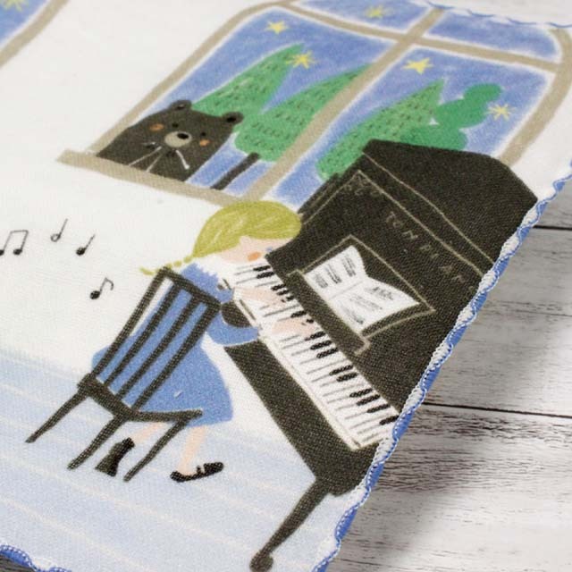 ShinziKatoh タオルハンカチ TON PIANO セレナーデ 音楽雑貨 音楽グッズ